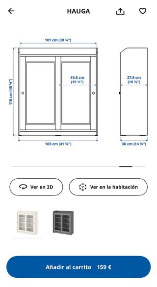 Vitrina IKEA Blanca con Puertas Correderas