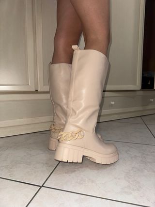 Stivali beige donna