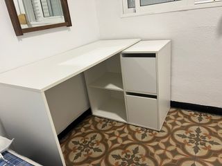 Mesa escritorio L con cajones