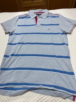 Polo Tommy Hilfiger Rayas Azul y Blanco