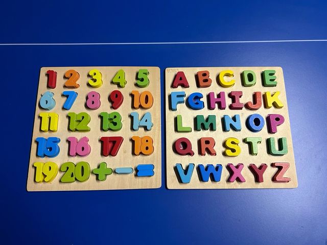 2 Puzzles Madera: Números y Abecedario