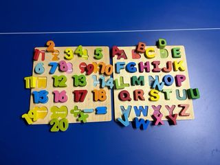 2 Puzzles Madera: Números y Abecedario