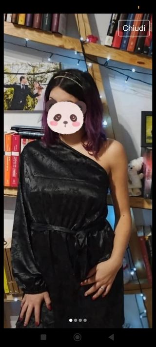 Vestito monospalla nero