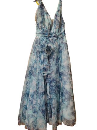 Vestido largo estampado floral azul