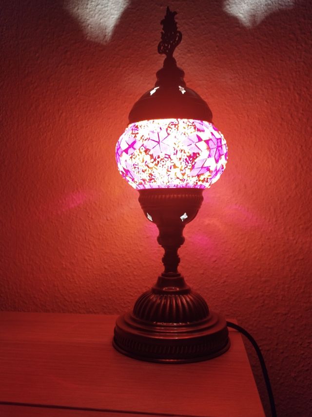 Lámpara Árabe Vidrio y Metal