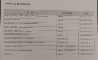 LIBROS DE TEXTO 4 ESO COLEGIO SAN JUAN BOSCO