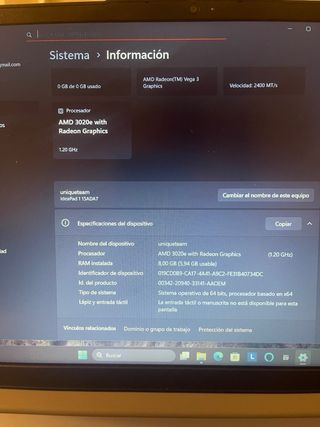 Ordenador Lenovo Plata