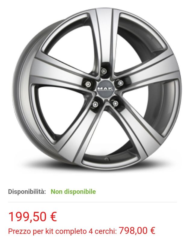 Cerchi Mak Fuoco 5 15 pollici