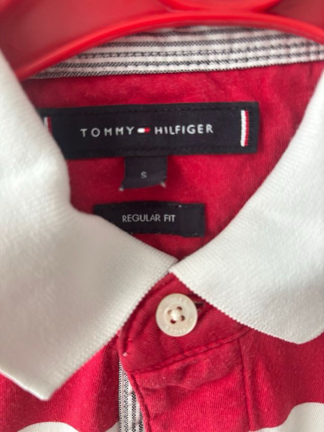 Polo original Tommy Hilfiger Rojo y Blanco Talla S