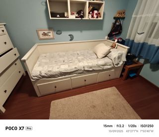 Cama juvenil blanca 80x200cm