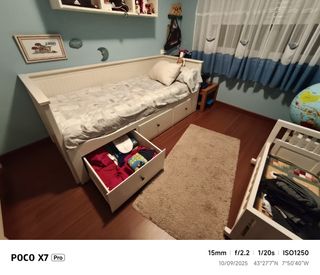 Cama juvenil blanca 80x200cm