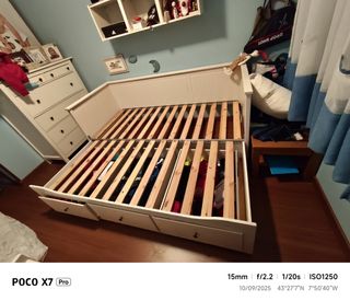 Cama juvenil blanca 80x200cm