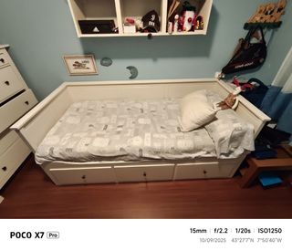 Cama juvenil blanca 80x200cm