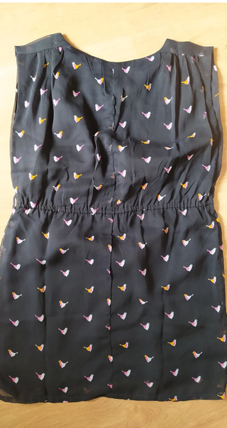 Vestido Kling negro con pájaros multicolor