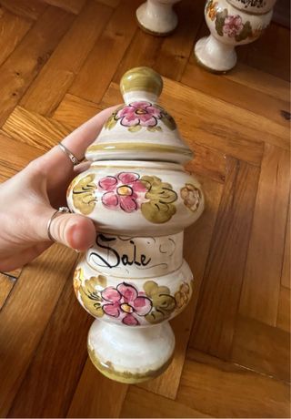 Tris barattoli vasi spezie ceramica