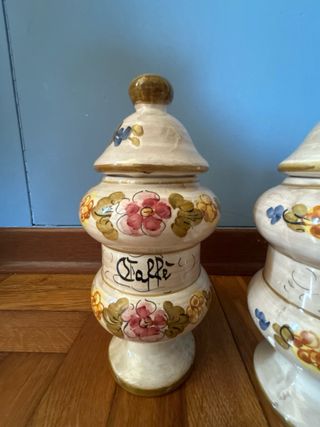 Tris barattoli vasi spezie ceramica