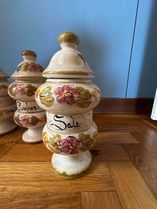 Tris barattoli vasi spezie ceramica