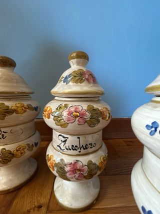 Tris barattoli vasi spezie ceramica