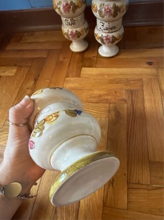 Tris barattoli vasi spezie ceramica