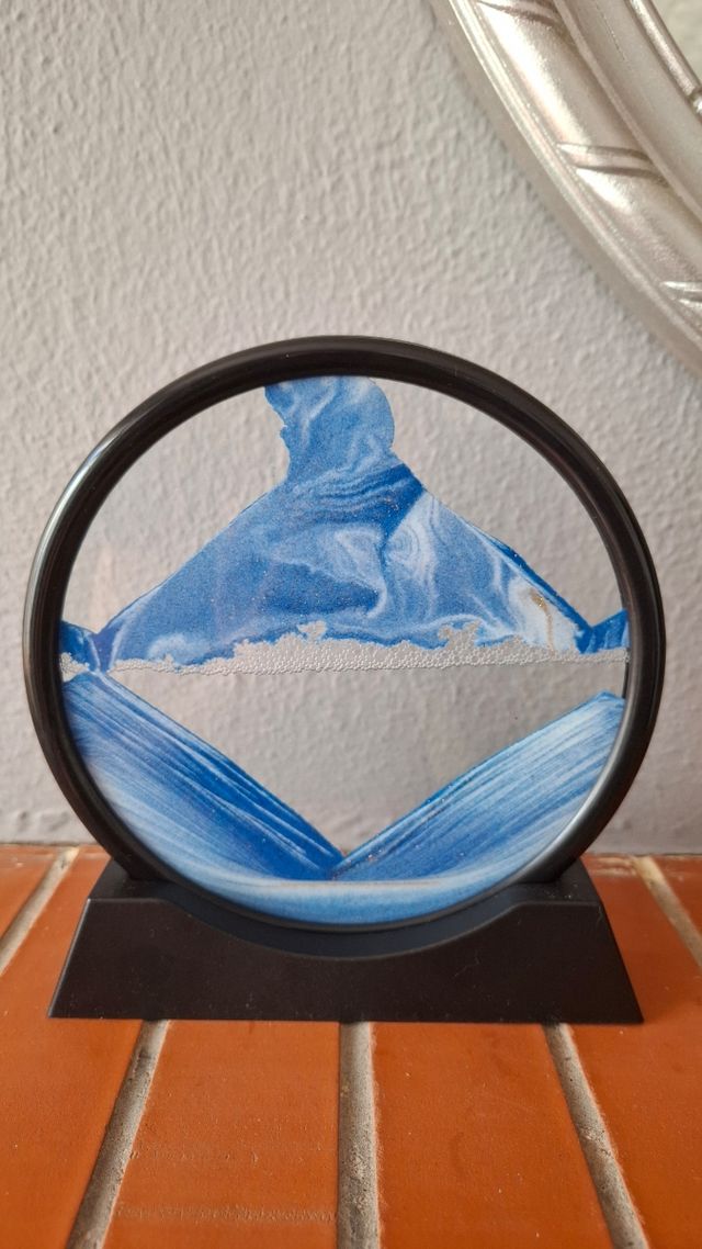 Arte movil de arena Azul con marco negro