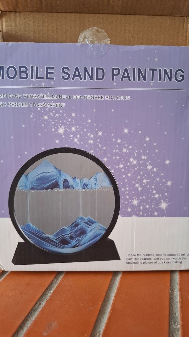 Arte movil de arena Azul con marco negro