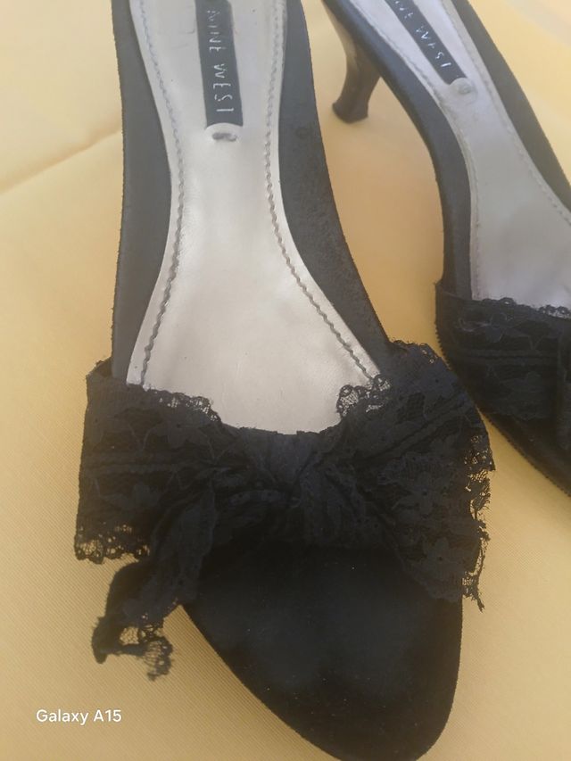 Sandalias Nine West Negras Tacón Bajo