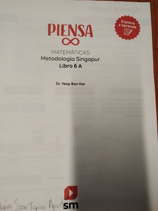PIENSA matemáticas metodología Singapur