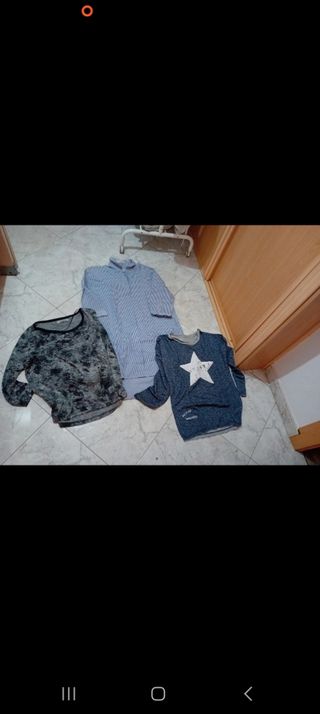 Lote de 3 prendas: sudaderas y camisa