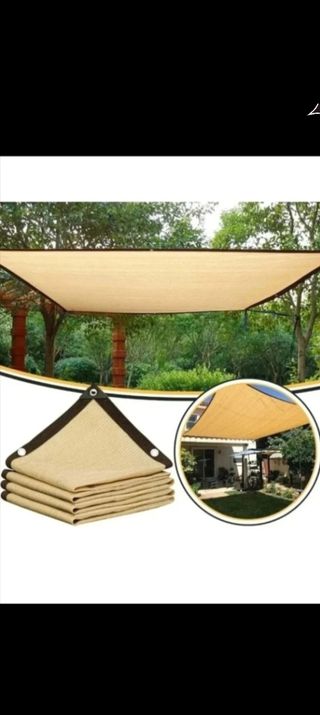Toldo exterior beige de tela