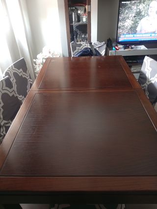 Mesa de salón extensible y 6 sillas