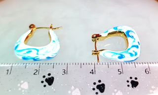 Pendientes Aro Azul y Blanco