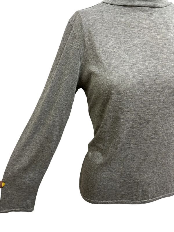 Jersey cuello alto gris fino