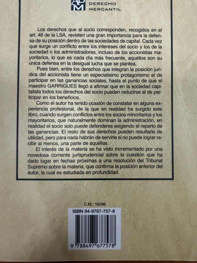 El derecho a participar en el reparto de las ga...