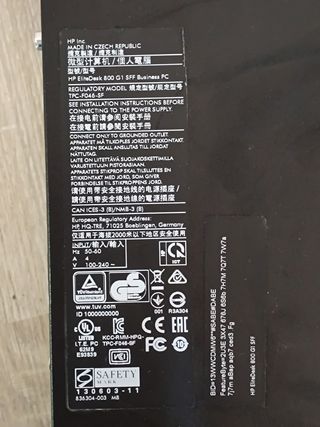  HPEliteDesk i5+8GB+1TB HDD