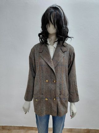 Abrigo de cuadros marrón
