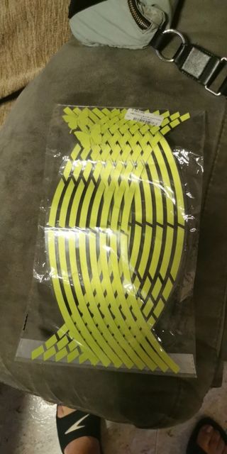 Pegatinas llantas moto amarillo reflectante 