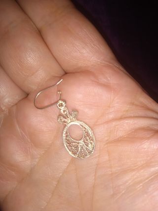 Pendientes antiguos plata morados