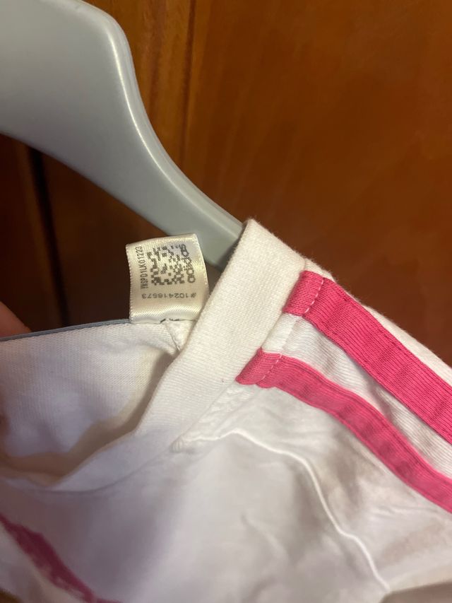 Camiseta Adidas Blanca y Rosa