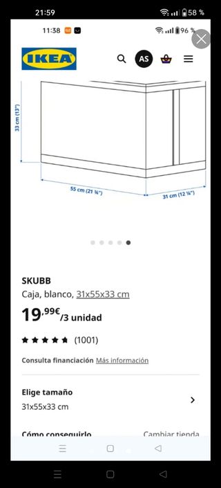 6Cajas de Almacenaje Ikea Blancas
