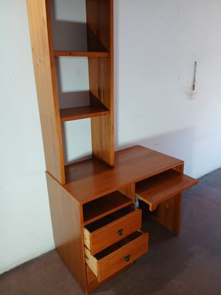 Escritorio y Estantería macizos