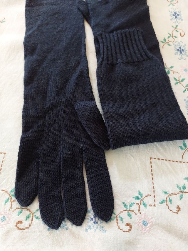 Guantes largos lana T.S azul marino Hoss Intropia