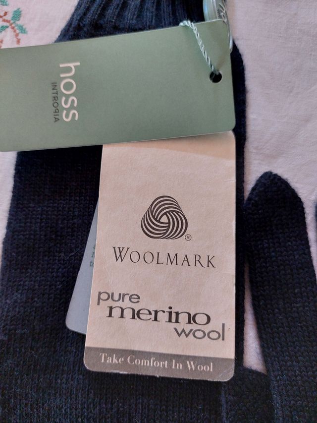 Guantes largos lana T.S azul marino Hoss Intropia