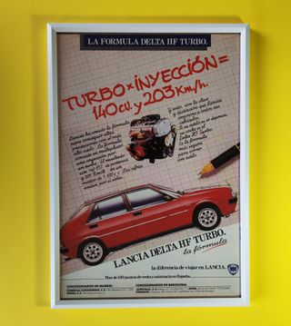 Lancia Delta HF Turbo 140cv cuadro Cartel poster