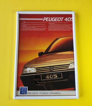Peugeot 405 cuadro cartel publicidad
