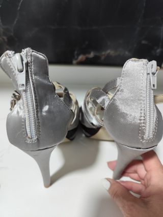 Sandalias Plataforma Farasion Plateadas