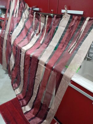 Tenda a righe oro e rosso 1,60 x 1,80