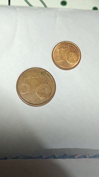 Dos monedas de 1 céntimo de Euro Portugal