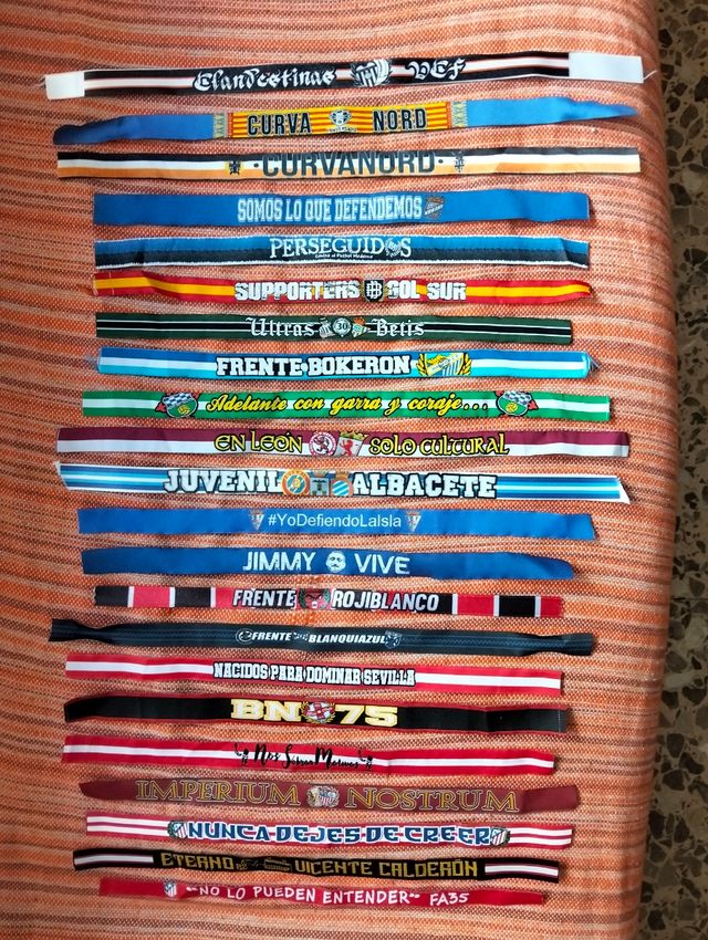 Pulseras tela de grupos ultras España