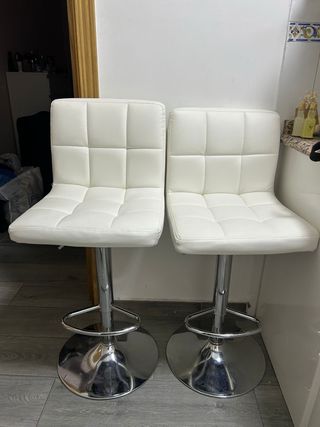 Set di 2 sedie da bar bianche