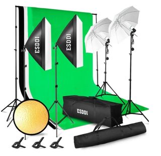 Kit Estúdio Fotográfico Completo Iluminação Fundos